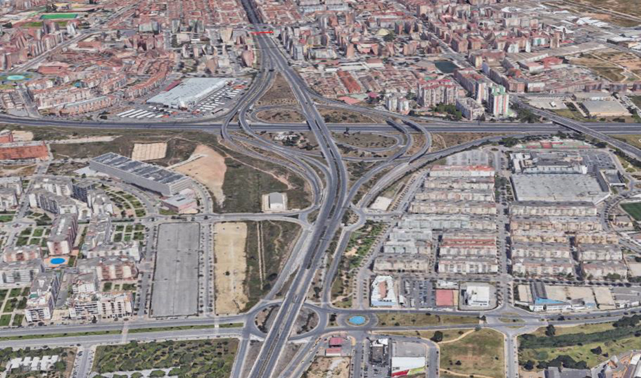 Acceso a Málaga por la carretera A-357.